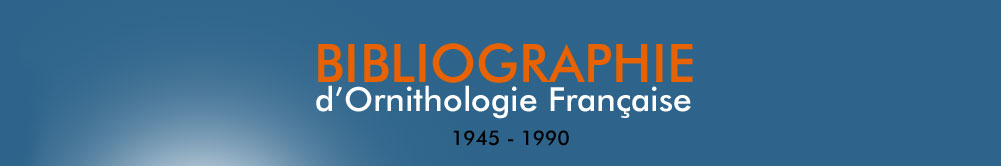 Bibliographie d'Ornithologie Fran�aise